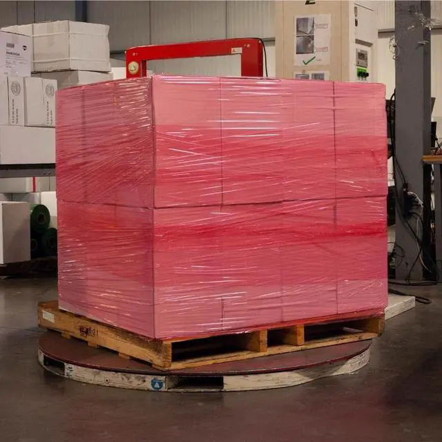 Alt view image 6 of 7 - PSBM Tinted Red Plastic Stretch Film/Wrap 18 Inch x 1500 Ft 47 GA 4 Rolls | Stretch Wrap, Heavy Duty Plastic Film, Industrial Strength Shrink Packaging for Moving, Packing, Shipping, Warehouse Storage