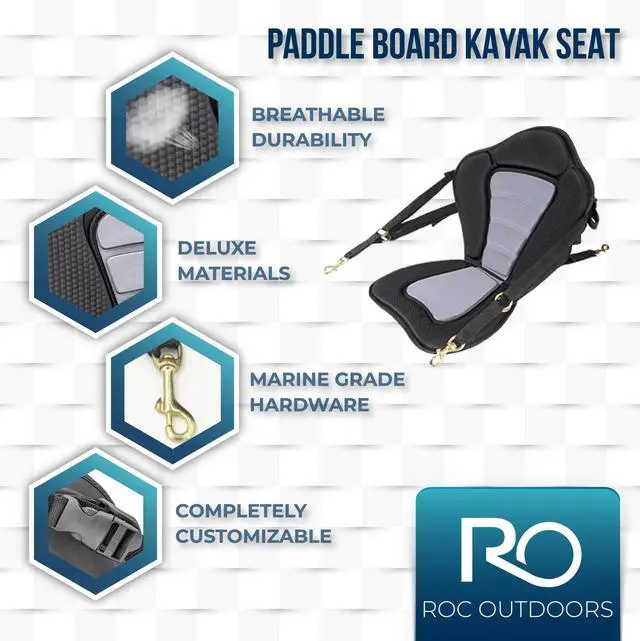 Alt view image 5 of 7 - Paddle Boards Detachable Universal Paddleboard Kayak Seat| Adjustable Design, Soft Cushion Back Support for Inflatable SUPs, Kayaks, Canoes, Rowboats, Fishing Boats