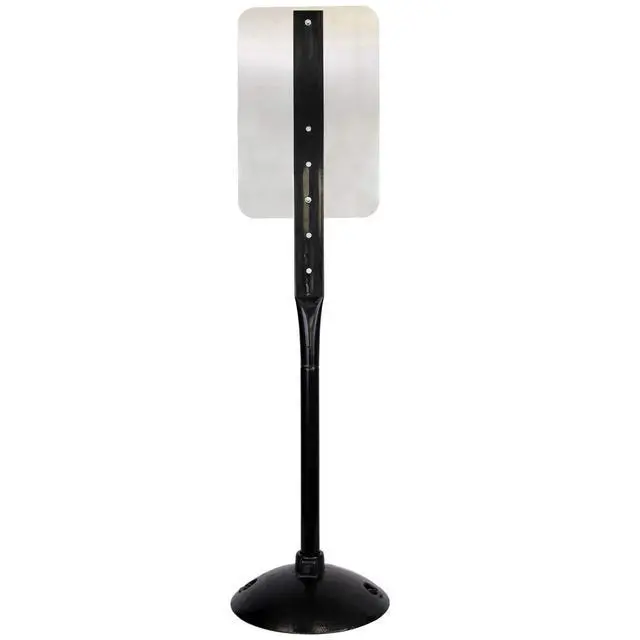 Alt view image 4 of 7 - Cast Iron Base, Heavy-Duty Stand with 4 Feet Post Kit, Indoor/Outdoor Use, Easy to Carry, 14-inch Diameter Stand for Sign Installation, Bolts & Nuts Included, Black