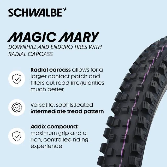 Alt view image 2 of 7 - Magic Mary Radial Bicycle tyre Downhill & Enduro MTB Tubeless Ready Folding tyre - 2026