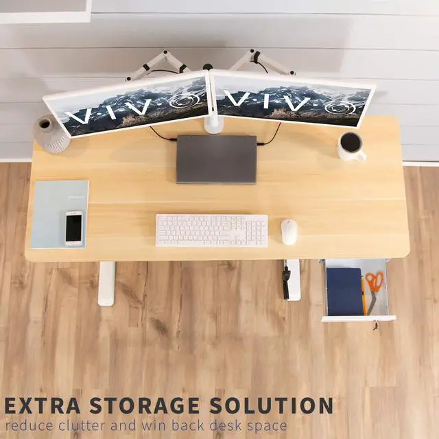 Alt view image 7 of 7 - White 12 x 14 inch Under Desk Drawer, DESK-AC03L-W | Sturdy Steel Design, Secure Locking Drawer, Home Office Storage Organizer, Holds 11 lbs