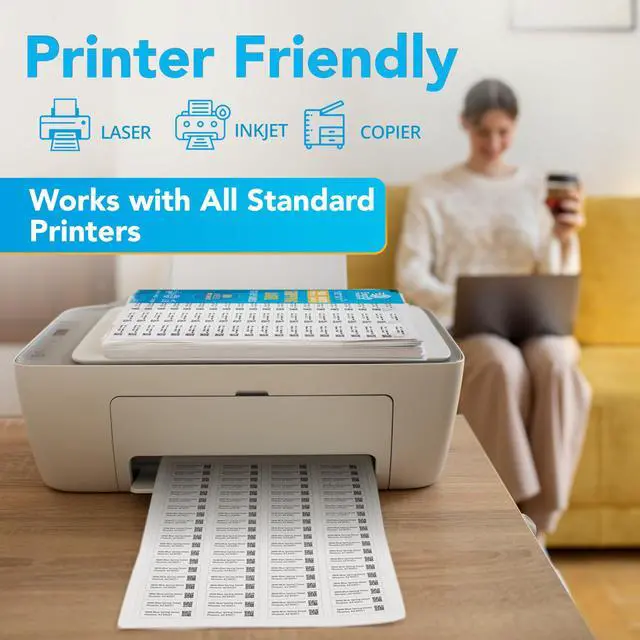Alt view image 3 of 6 - 40000 Labels (500 Sheets) 80-Up White Shipping Labels ½ x 1¾" Permanent Self-Adhesive Easy Peel Stickers for Laser & Inkjet Printers