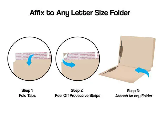 Alt view image 3 of 6 - Self Adhesive Dividers for File Folders, Side Hinge Divider with 2" Bonded Fastener on Front Side, 11 pt Manila Stock, Box of 100
