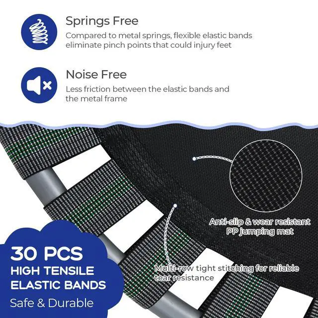 Alt view image 3 of 7 - Indoor Trampoline, 36 ASTM Approved Kids Trampoline with Removable Handrails & Safety Pad, Spring-Free Folding Mini Rebounder, Small Fitness Trampoline for Toddler/Adults
