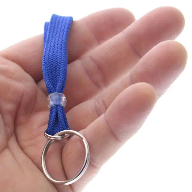 Alt view image 3 of 6 - Bulk 100 Pack - Heavy Duty Breakaway Lanyards for Keys and ID Badges with Key Chain Split Ring - Break-Away Clasp and Keychain Keyring/Badge Holder Attachment (Royal Blue)