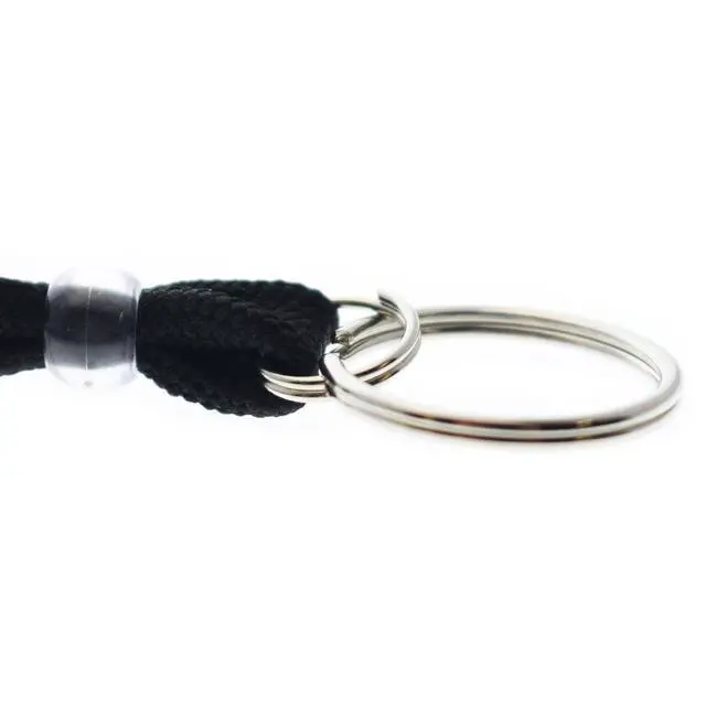 Alt view image 5 of 7 - Bulk 100 Pack - Heavy Duty Breakaway Lanyards for Keys and ID Badges with Key Chain Split Ring - Break-Away Clasp and Keychain Keyring/Badge Holder Attachment (Black)