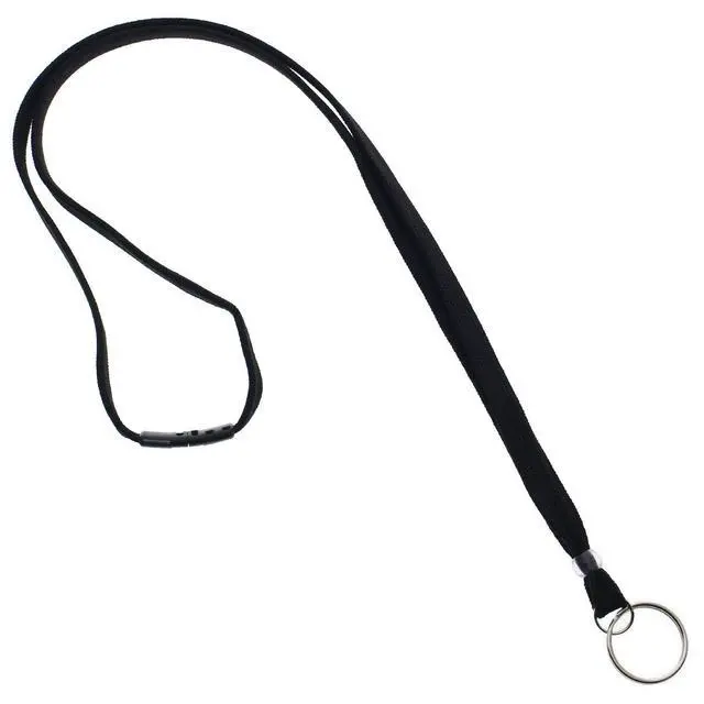 Alt view image 7 of 7 - Bulk 100 Pack - Heavy Duty Breakaway Lanyards for Keys and ID Badges with Key Chain Split Ring - Break-Away Clasp and Keychain Keyring/Badge Holder Attachment (Black)