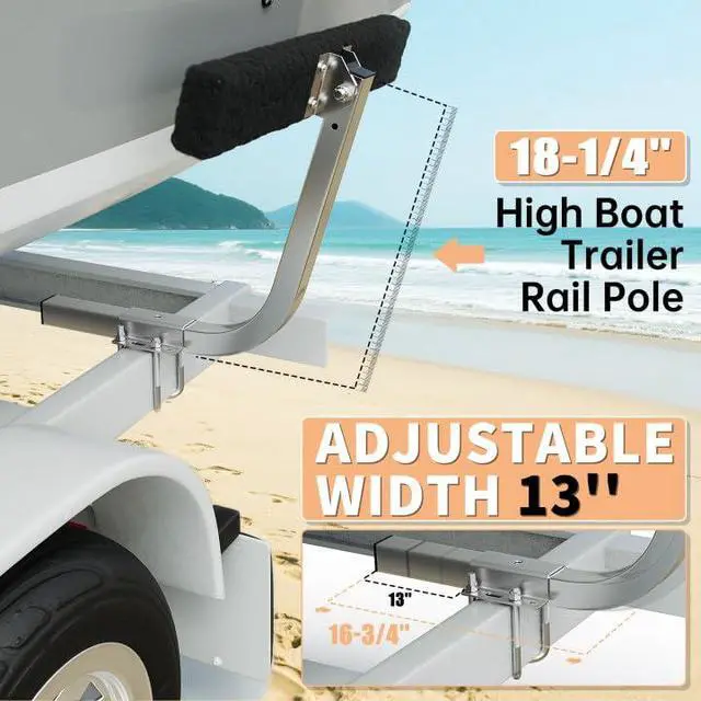 Alt view image 4 of 7 - Boat Trailer Guide 2 Foot Bunk Board Guide-On Rails Galvanized | Steel with Marine Grade Carpet Kit 75 Degree