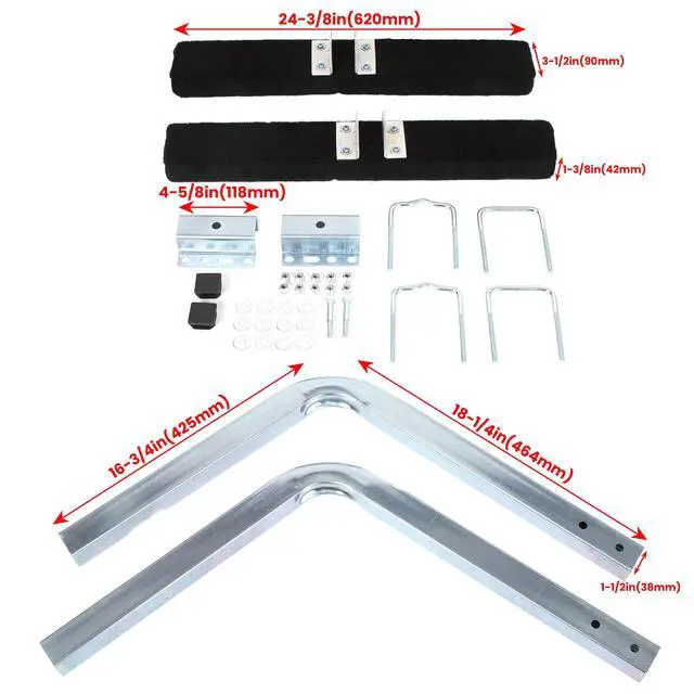 Alt view image 2 of 7 - Boat Trailer Guide 2 Foot Bunk Board Guide-On Rails Galvanized | Steel with Marine Grade Carpet Kit 75 Degree