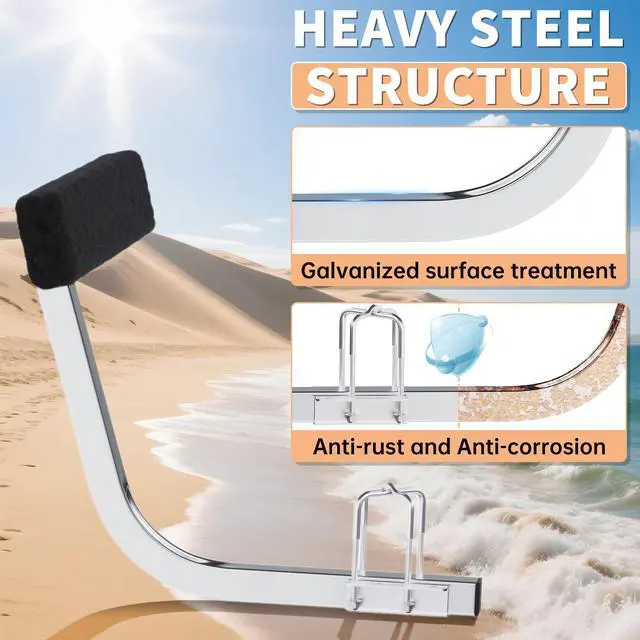 Alt view image 6 of 7 - Boat Trailer Guide 2 Foot Bunk Board Guide-On Rails Galvanized | Steel with Marine Grade Carpet Kit 75 Degree