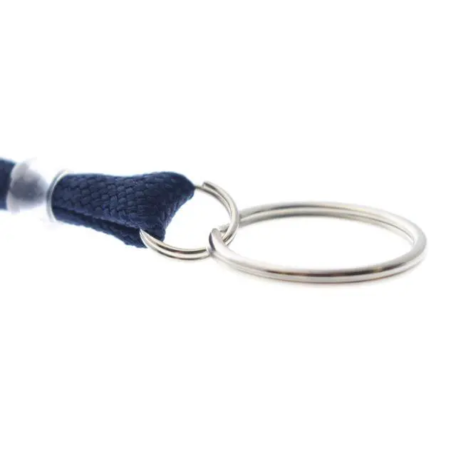 Alt view image 5 of 6 - Bulk 100 Pack - Heavy Duty Breakaway Lanyards for Keys and ID Badges with Key Chain Split Ring - Break-Away Clasp and Keychain Keyring/Badge Holder Attachment (Dark Navy Blue)