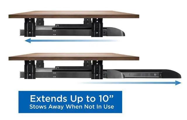Alt view image 7 of 7 - Keyboard Tray Under Desk with Adjustable Mouse Platform Easy-Glide Sliding Drawer Under Desk Slide Out Ergonomic Under Key Board Shelf for Office, Gaming, and Workstations