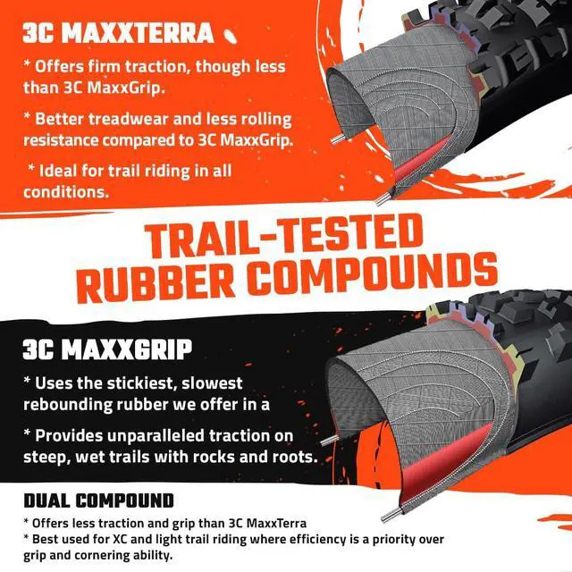 Alt view image 4 of 7 - Rekon | Dual Compound - EXO | Tan Sidewall Tubeless Trail Tire | Optimized for Dry, Hard Trails, EXO Protection, Tubeless Ready