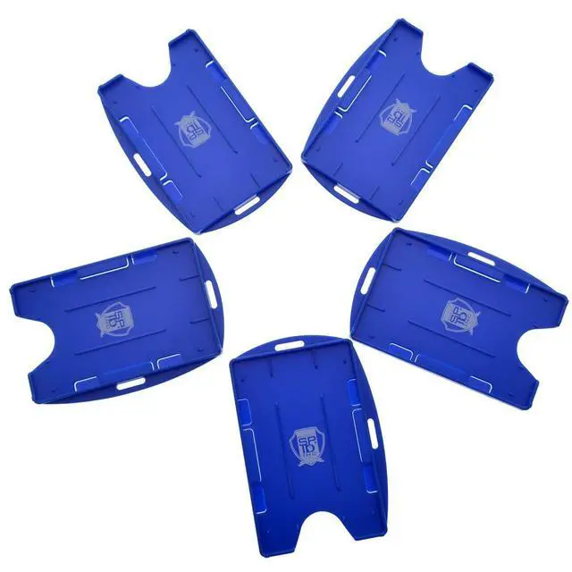 Alt view image 4 of 6 - Bulk 50 Pack - Premium 2 Card ID Badge Holders - Rigid Hard Plastic - Vertical or Horizontal Orientation with Open Face by (Royal)