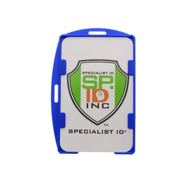 Alt view image 5 of 6 - Bulk 50 Pack - Premium 2 Card ID Badge Holders - Rigid Hard Plastic - Vertical or Horizontal Orientation with Open Face by (Royal)