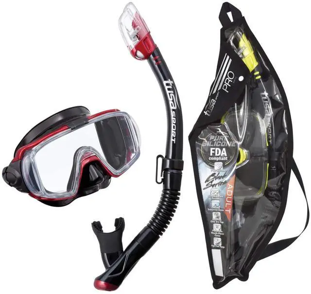 Main image of Sport Adult Visio Tri-Ex Black Series Mask and Dry Snorkel Combo