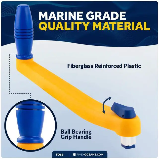 Alt view image 4 of 7 - Sailboat Winch Handle, Universal Floating Winch Handle, Lockin Mechanism, Lightweight and Strong, Fiberglass Reinforced Plastic