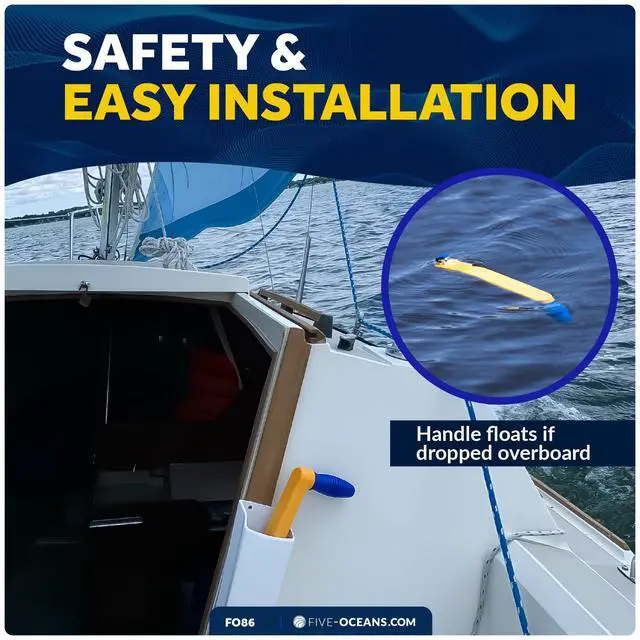 Alt view image 5 of 7 - Sailboat Winch Handle, Universal Floating Winch Handle, Lockin Mechanism, Lightweight and Strong, Fiberglass Reinforced Plastic