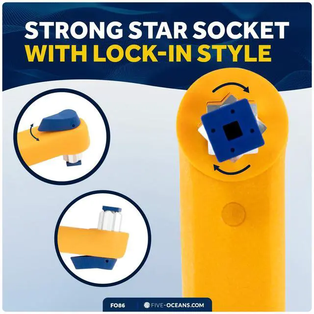 Alt view image 6 of 7 - Sailboat Winch Handle, Universal Floating Winch Handle, Lockin Mechanism, Lightweight and Strong, Fiberglass Reinforced Plastic