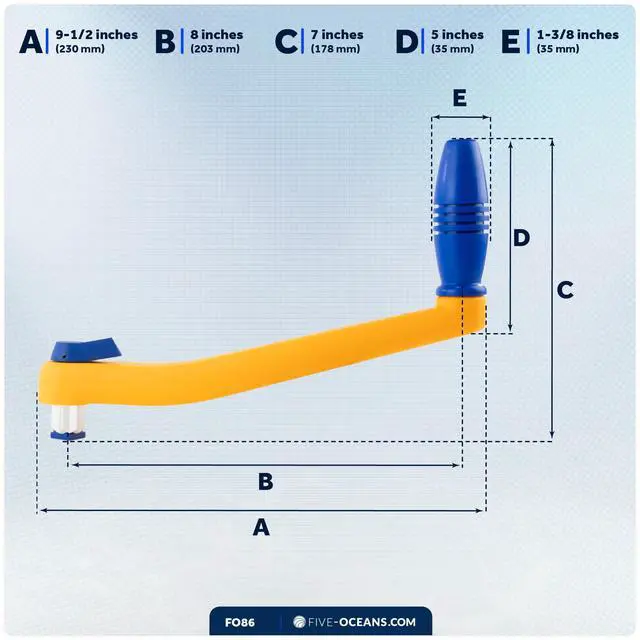 Alt view image 7 of 7 - Sailboat Winch Handle, Universal Floating Winch Handle, Lockin Mechanism, Lightweight and Strong, Fiberglass Reinforced Plastic