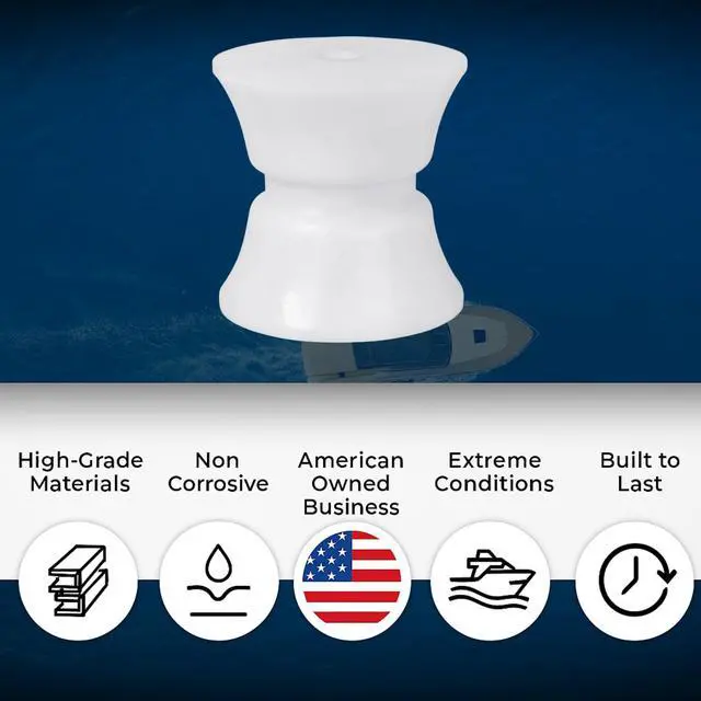 Alt view image 4 of 5 - Marine White Delrin Replacement Wheels for Anchor Rollers