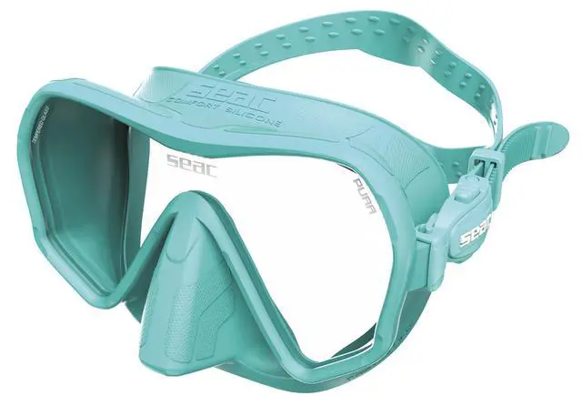 Alt view image 2 of 7 - Pura Frameless Single-Lens Silicone Diving Mask | Antifog Low Volume Mask for Diving and Snorkeling with 3D Buckle