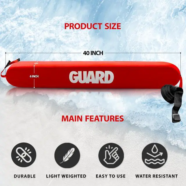 Alt view image 2 of 7 - Lifeguard Rescue Tube with Matching Whistle - Ensuring Water Safety for Life Guard Floats on Beaches, Pools, and Waterfronts - Available in 40" & 50