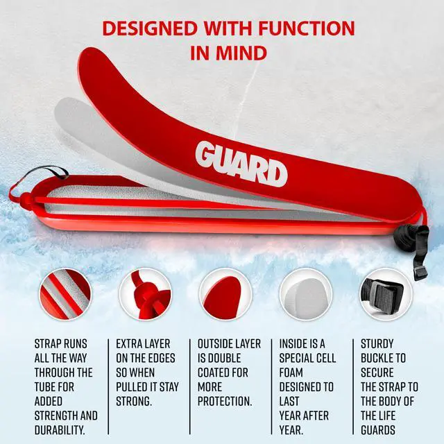 Alt view image 3 of 7 - Lifeguard Rescue Tube with Matching Whistle - Ensuring Water Safety for Life Guard Floats on Beaches, Pools, and Waterfronts - Available in 40" & 50