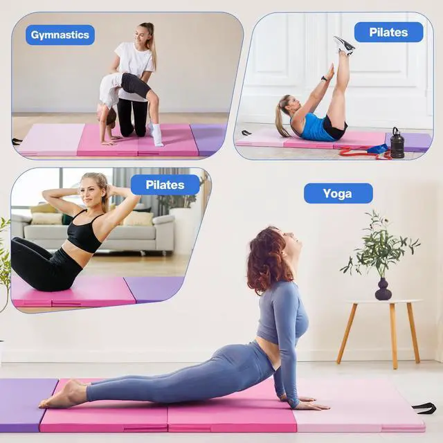 Alt view image 3 of 7 - 6'x3'x2" Gymnastics Tumbling Mats Folding Panel Thick Gym Exercise Mat for Home