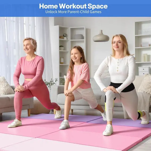 Alt view image 6 of 7 - 6'x3'x2" Gymnastics Tumbling Mats Folding Panel Thick Gym Exercise Mat for Home