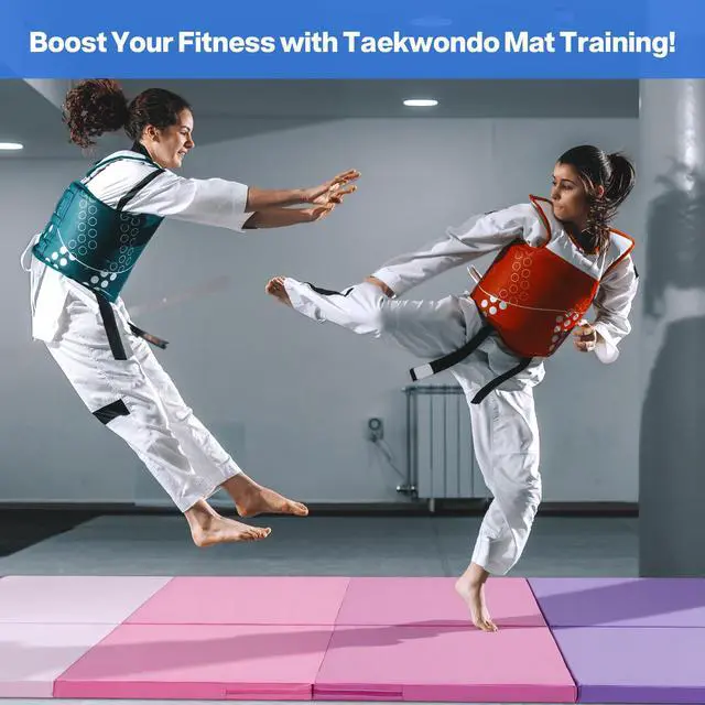 Alt view image 7 of 7 - 6'x3'x2" Gymnastics Tumbling Mats Folding Panel Thick Gym Exercise Mat for Home