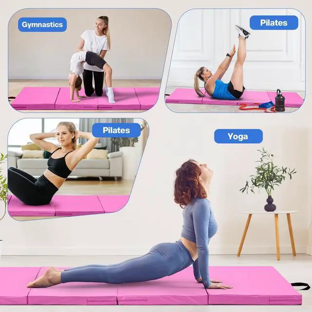 Alt view image 3 of 7 - 6'x3'x2" Gymnastics Tumbling Mats Folding Panel Thick Gym Exercise Mat for Home