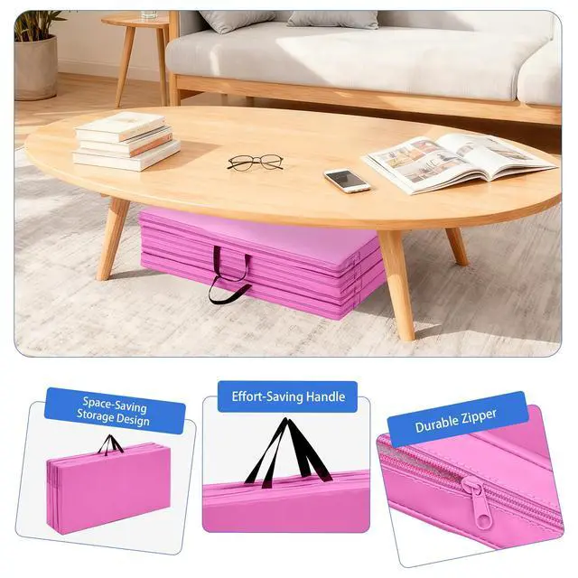 Alt view image 5 of 7 - 6'x3'x2" Gymnastics Tumbling Mats Folding Panel Thick Gym Exercise Mat for Home