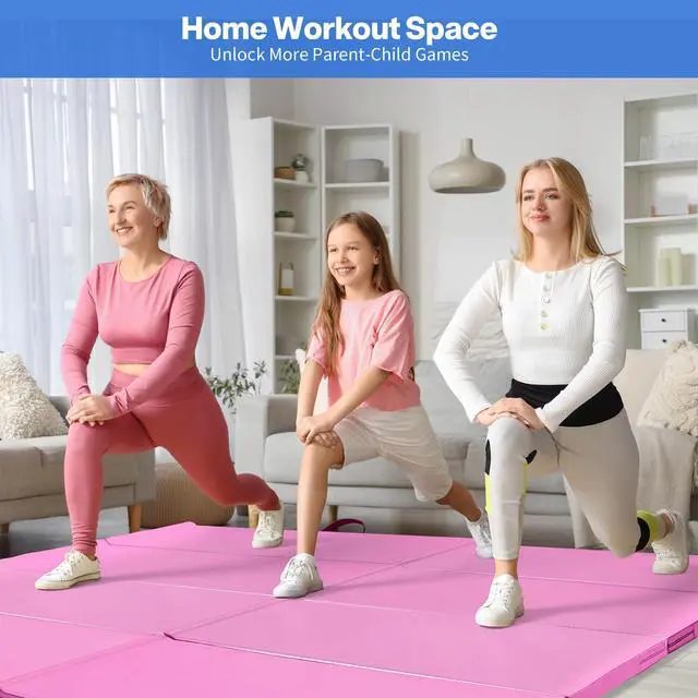 Alt view image 6 of 7 - 6'x3'x2" Gymnastics Tumbling Mats Folding Panel Thick Gym Exercise Mat for Home