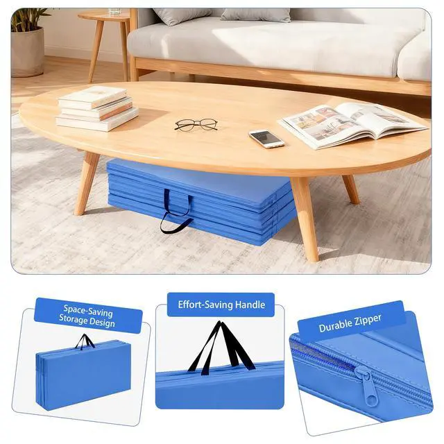 Alt view image 5 of 7 - 6'x3'x2" Gymnastics Tumbling Mats Folding Panel Thick Gym Exercise Mat for Home