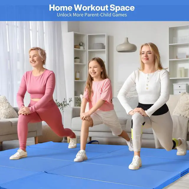 Alt view image 6 of 7 - 6'x3'x2" Gymnastics Tumbling Mats Folding Panel Thick Gym Exercise Mat for Home