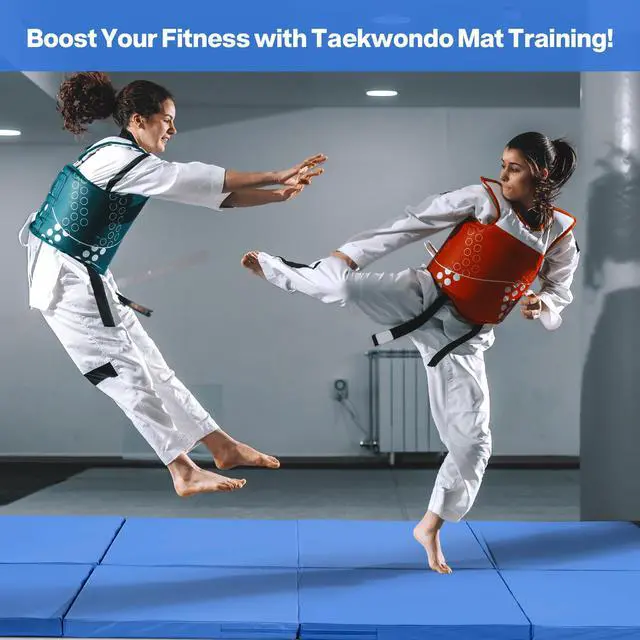 Alt view image 7 of 7 - 6'x3'x2" Gymnastics Tumbling Mats Folding Panel Thick Gym Exercise Mat for Home