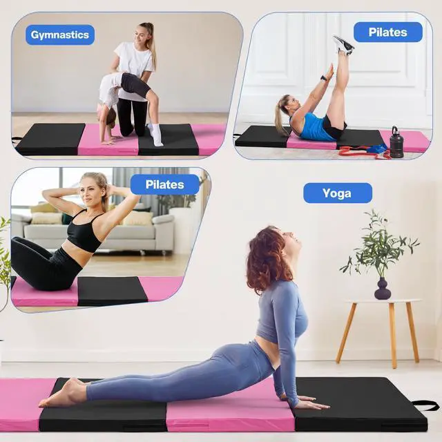 Alt view image 3 of 7 - 6'x3'x2" Gymnastics Tumbling Mats Folding Panel Thick Gym Exercise Mat for Home