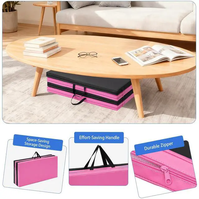 Alt view image 5 of 7 - 6'x3'x2" Gymnastics Tumbling Mats Folding Panel Thick Gym Exercise Mat for Home