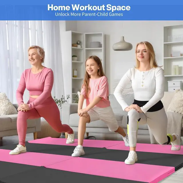 Alt view image 6 of 7 - 6'x3'x2" Gymnastics Tumbling Mats Folding Panel Thick Gym Exercise Mat for Home