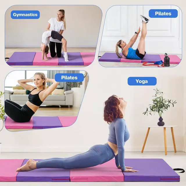 Alt view image 3 of 7 - 6'x3'x2" Gymnastics Tumbling Mats Folding Panel Thick Gym Exercise Mat for Home