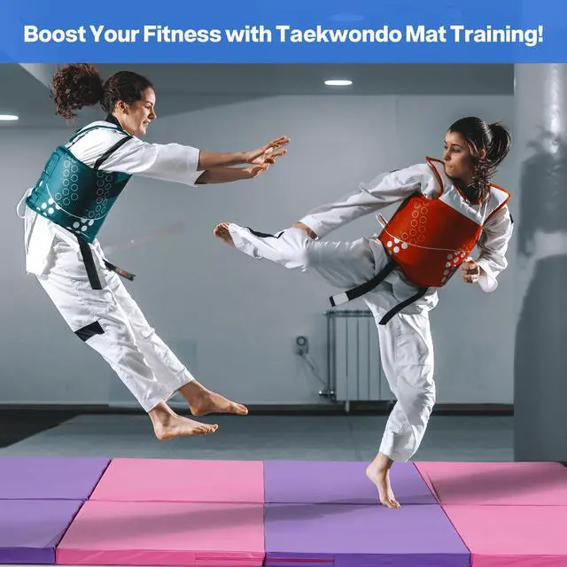 Alt view image 7 of 7 - 6'x3'x2" Gymnastics Tumbling Mats Folding Panel Thick Gym Exercise Mat for Home
