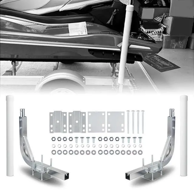 Alt view image 2 of 7 - 1 Pair of Boat Trailer Guide, Trailer Guide Ons Galvanized Steel for Boat, Fishing Boat, Sailboat Trailer, Silver, L or T Shaped