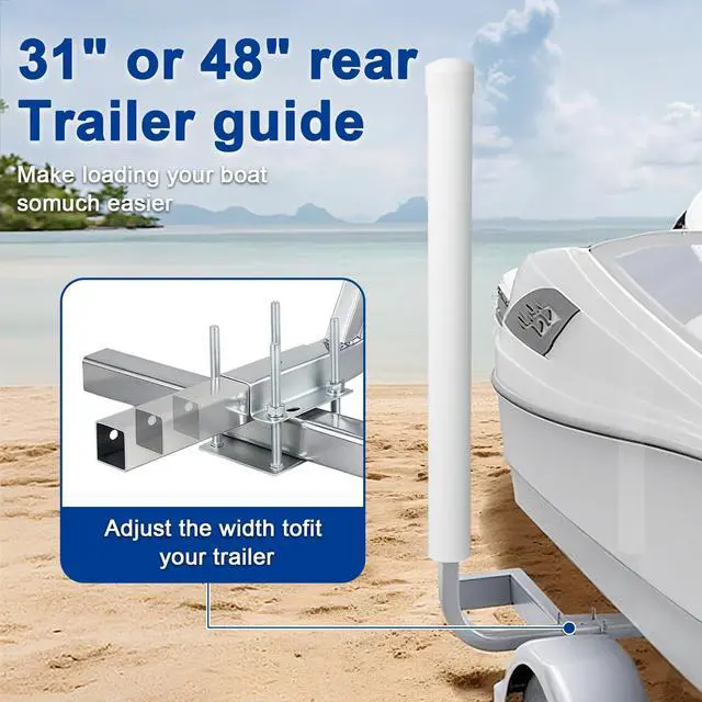 Alt view image 4 of 7 - 1 Pair of Boat Trailer Guide, Trailer Guide Ons Galvanized Steel for Boat, Fishing Boat, Sailboat Trailer, Silver, L or T Shaped