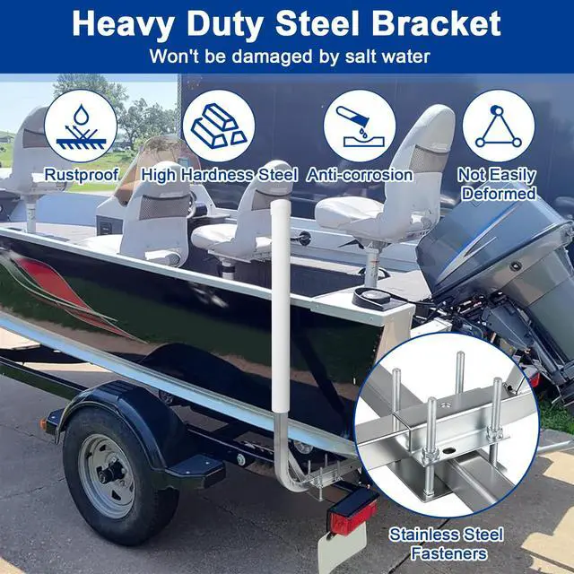 Alt view image 6 of 7 - 1 Pair of Boat Trailer Guide, Trailer Guide Ons Galvanized Steel for Boat, Fishing Boat, Sailboat Trailer, Silver, L or T Shaped