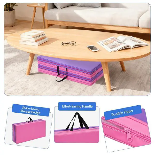 Alt view image 5 of 7 - 6'x3'x2" Gymnastics Tumbling Mats Folding Panel Thick Gym Exercise Mat for Home