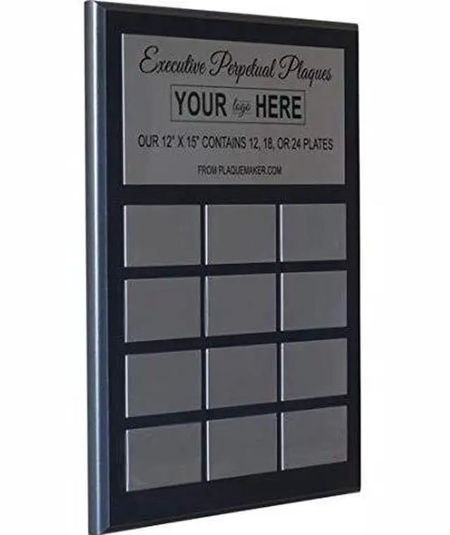 Main image of Perpetual Plaques - Great for Employee of the Month, Sponsered and Donated by Plaques and Sporting Awards. Order All Small Plates Now, or One at a Time Later (12 x 15" Executive)