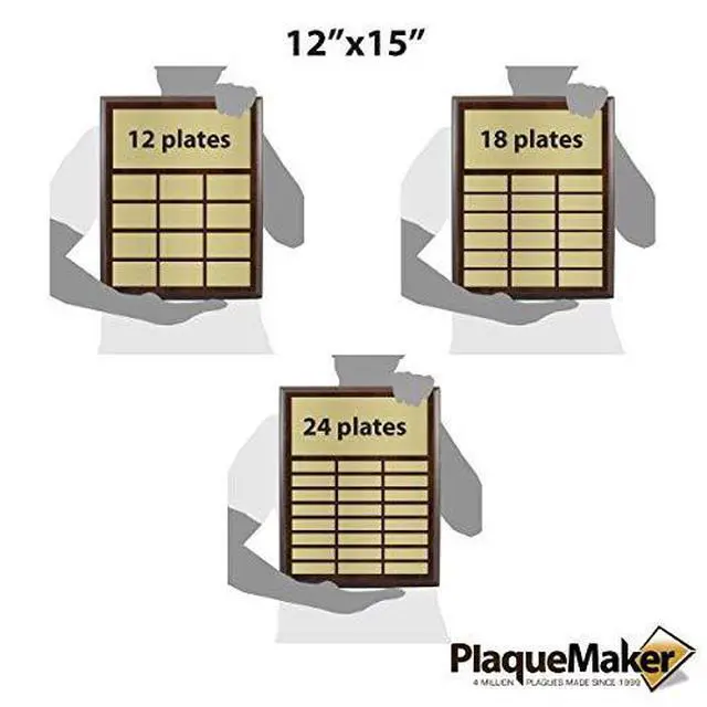 Alt view image 3 of 3 - Perpetual Plaques - Great for Employee of the Month, Sponsered and Donated by Plaques and Sporting Awards. Order All Small Plates Now, or One at a Time Later (12 x 15" Executive)