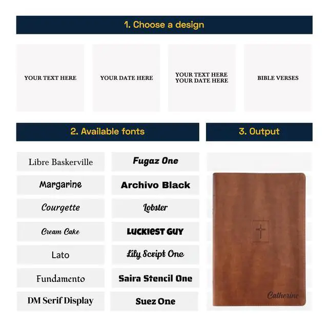 Alt view image 7 of 7 - Personalized NIV Large Print Bible for Adults, Name Engraved, Standard Size | Customize Your Brown Faux Leather Bible Your Way, Red Letter, Presentation Page, Thinline, Ribbon Markers & 2-Column
