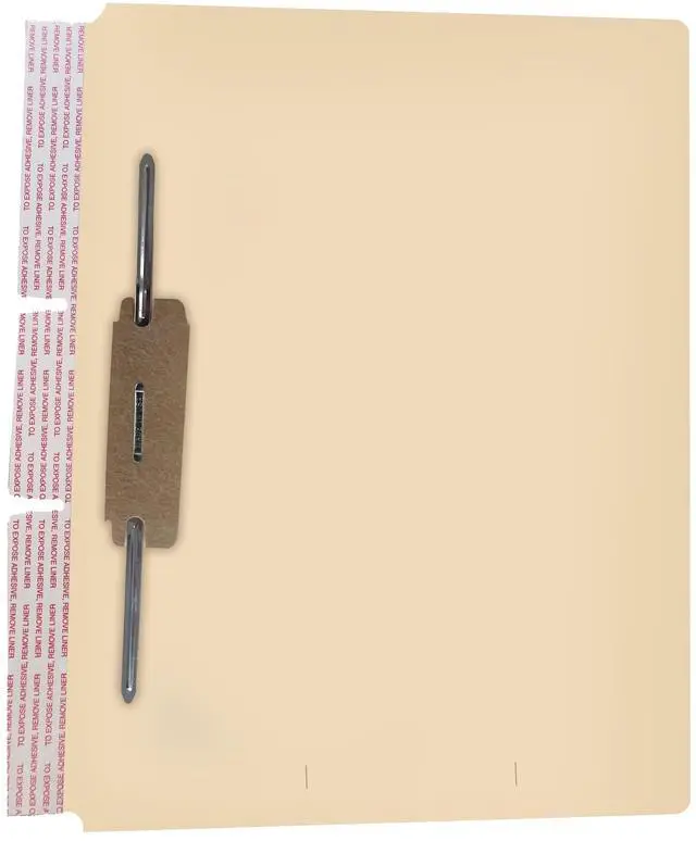 Main image of Self Adhesive Dividers for File Folders, Side Hinge Divider with 2" Bonded Fastener on Front Side, 11 pt Manila Stock, Box of 100